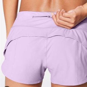 Lululemon run speed shorts lilac quartz (lavender) 2.5 inch- size 4